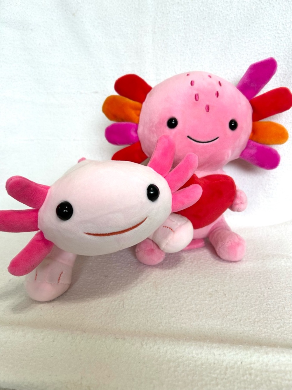 2 Axolotl Stuffed Plush Friends. One Hallmark, One Unbranded. Axolotls Axolots